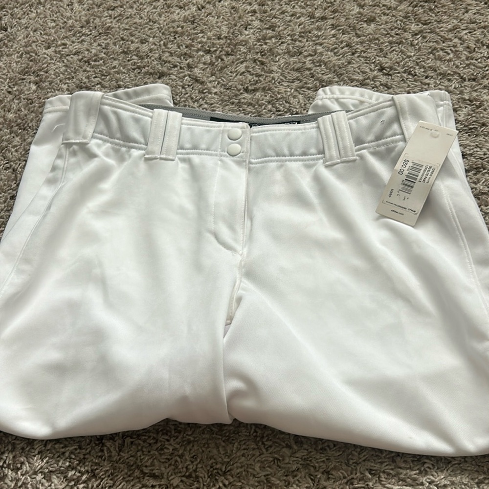 NWT ADIDAS Womens White Softball pants Size Large